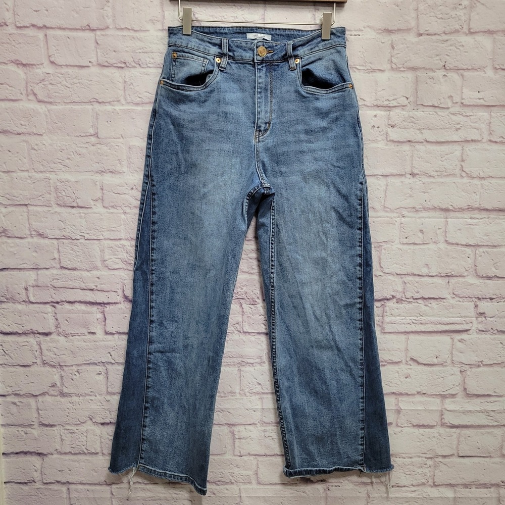 STS Blue Sabrina Ultra High Rise Jeans 27 Wide Leg Two Tone Denim 90s Vibe Retro